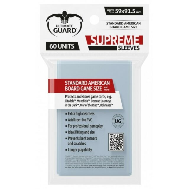 Ultimate Guard: Standard American Board Game Sleeves (56x91.5mm) (60)