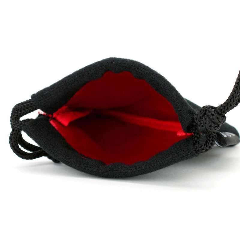 Easy Roller Dice Co: Dice Bag - Black Exterior Red Interior Small