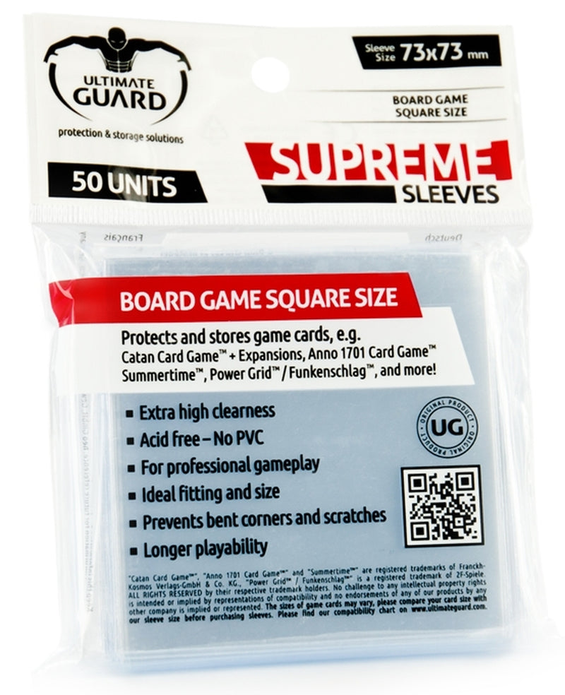 Ultimate Guard: Supreme Sleeves - Board Game Square Size 73x73mm (50)